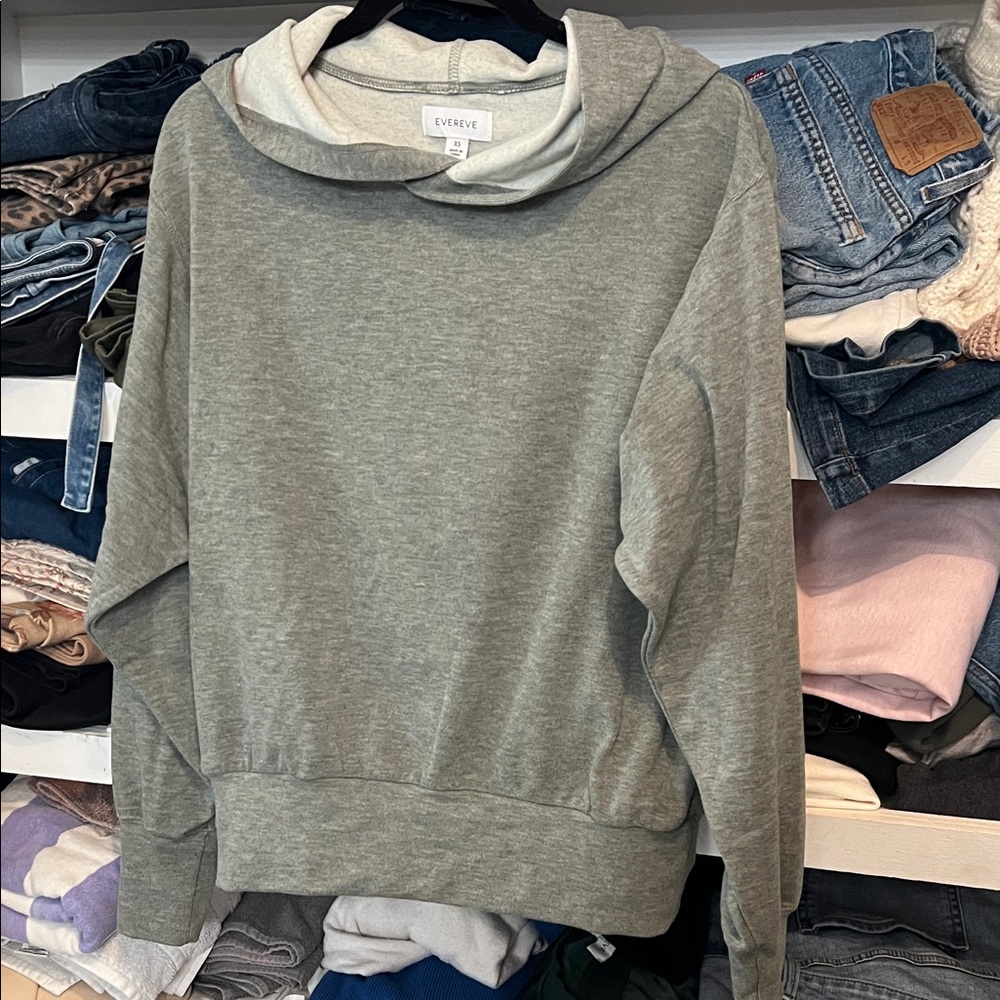 Evereve Women's Sage Green Cowl Neck Sweatshirt